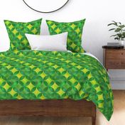 Batik Petals in Green and Yellow