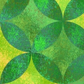 Batik Petals in Green and Yellow