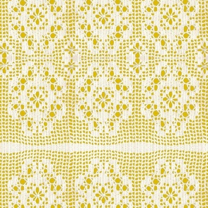 Lace on Yellow Throw Pillow