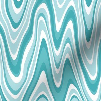 Psychedelic Summer- Ocean Ripples- Trippy Sea Waves- Abstract Surf- Water- Lake- River- Summer by the Pool- Beach- 70s- Bright Turquoise Blue
