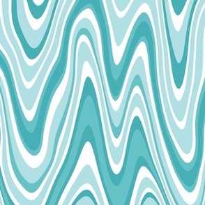 Psychedelic Summer- Ocean Ripples- Trippy Sea Waves- Abstract Surf- Water- Lake- River- Summer by the Pool- Beach- 70s- Bright Turquoise Blue