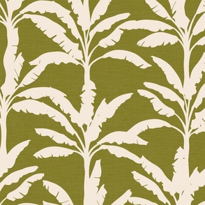Palm Trees on Olive Green / Large