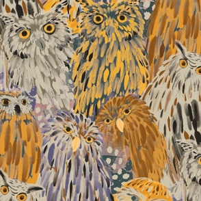 Modern Camouflage Owls Street fashion colourful orange 