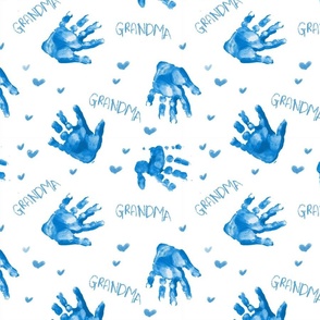 Hand Print for Grandma (Blue)
