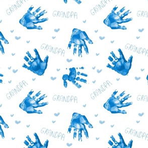 Hand Prints for Grandpa (Blue)