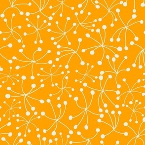 Flower Stamens 8x8 Ivory on Sunny Orange 