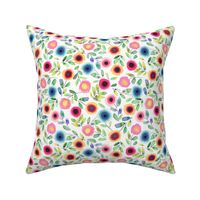 Geometric dots flowers Multicolored white Small