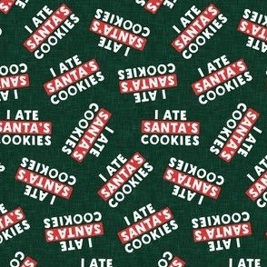 (small scale) I ate Santa's cookies - tossed - dark green  - LAD22