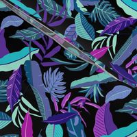 Neon tropical leaves