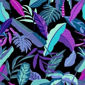 Neon tropical leaves