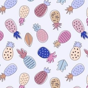  Blue and pink pineapple doodles 