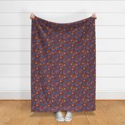 Maroon flower african pattern - small scale