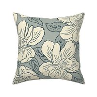 Jumbo - spaced magnolia blossom- french grey simplified