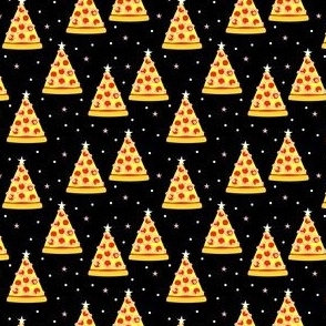 (small scale) Pizza Christmas Trees - Holiday Food - Christmas Pizza Tree - pink/black - LAD22