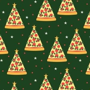 Pizza Christmas Trees - Holiday Food - Christmas Pizza Tree - dark green - LAD22