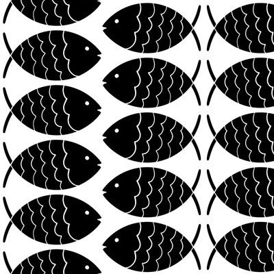 Black And White Fish Fabric, Wallpaper and Home Decor | Spoonflower