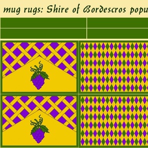mug rugs: Shire of Bordescros (SCA)