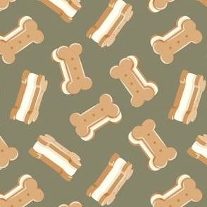 Doggy Bone Ice Cream Sandwiches - cookie bar ice-cream - sage  - LAD22