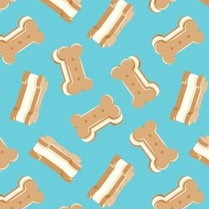 Doggy Bone Ice Cream Sandwiches - cookie bar ice-cream - blue - LAD22