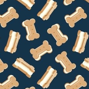 Doggy Bone Ice Cream Sandwiches - cookie bar ice-cream - navy  - LAD22