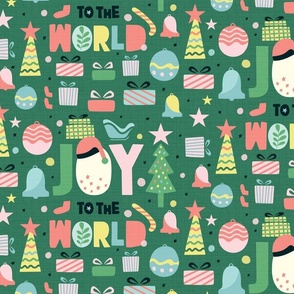 Christmas Joy to the world | Green | medium scale ©designsbyroochita