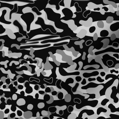 Black and White - Grey - Fearless Optimism Wild Pattern | Medium ©designsbyroochita 