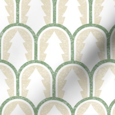 Art Deco Sage Christmas Trees Wallpaper | Neutral | Medium scale ©designsbyroochita