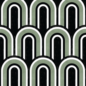 Sage and Black Art Deco | Bold Minimalism | textured | Jumbo scale ©designsbyroochita