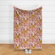 Autumn Burnt Sienna and Pink Floral // Boho Tan