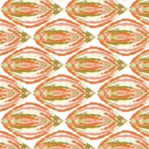 Scribbly Ovals -Tangerine and Olive