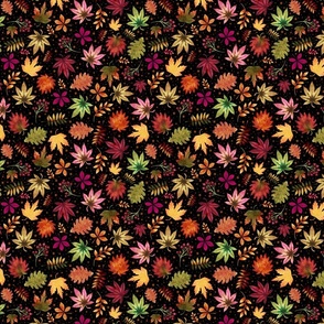 Autumn Leaves Black Small