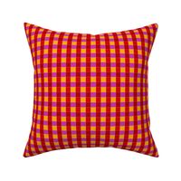 red yellow magenta 1 inch gingham check