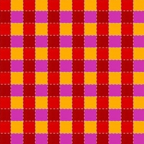 red yellow magenta 1 inch gingham check