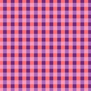 coral purple half inch gingham check