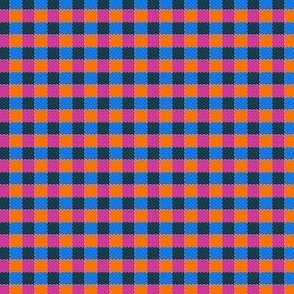 magenta cyan black orange half inch gingham check