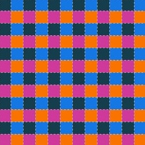 magenta cyan black orange 1 inch gingham check