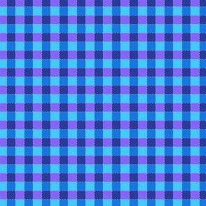 purple  cyan half inch gingham check