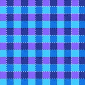 purple  cyan 1 inch gingham check