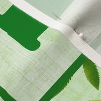 Large 27x18 Fat Quarter Panel LOVE Green Marijuana Leaves Pot Plant for Tea Towel or Wall Hanging