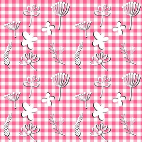 Pink check flowers 