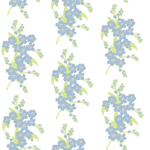 Soft Blue Forget-me-not Floral Pattern | Medium Scale