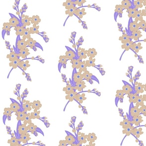 Purple and Cream Forget-me-not Flower | Large Scale