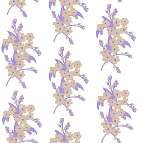 Purple and Cream Forget-me-not Flower | Medium Scale