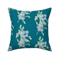 Forget-me-not Flower on Jade Blue | Medium Scale