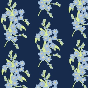 Forget-me-not Flower on French Navy | Large Scale