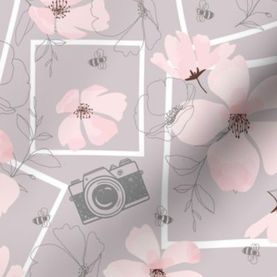 365. Flower Photography on grey liliac background