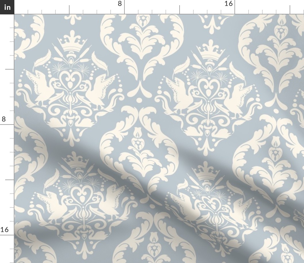 316. Victorian acanthus & swans design, pastel colours