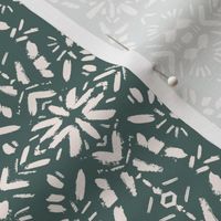 Mallory Boho forest green and ivory