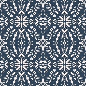 Mallory Boho Navy blue and white