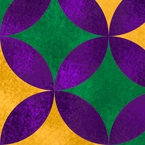 Batik Petals in Mardi Gras Purple Green and Gold